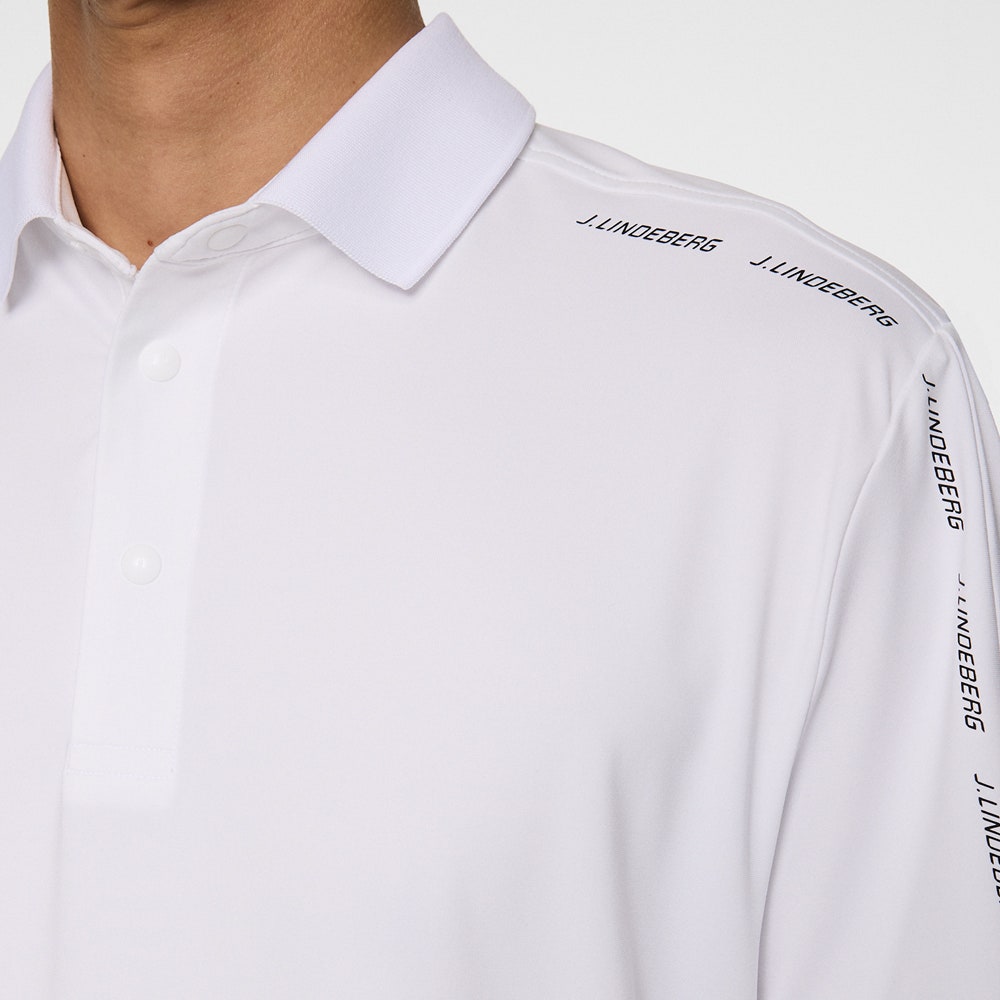 J.Lindeberg Golf Shirt - Pontus Regular Fit - White AW25