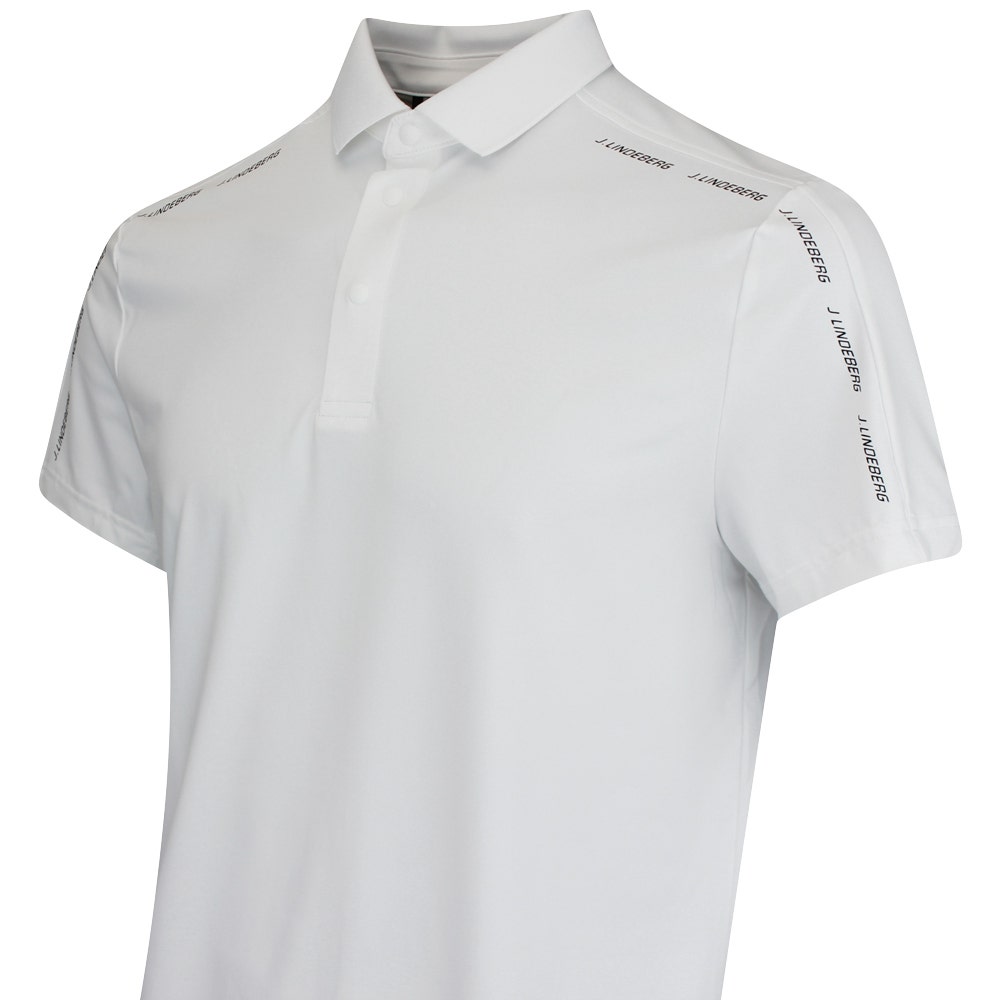 J.Lindeberg Golf Shirt - Pontus Regular Fit - White AW25
