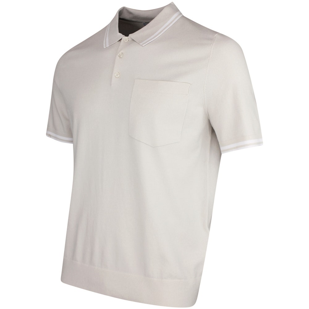 J.Lindeberg Golf Shirt - Ramon Knit SS Regular Fit - Moonbeam SS26