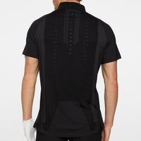 J.Lindeberg Golf Shirt - Ray Hybrid Regular Fit - Black AW25