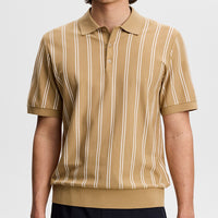 J.Lindeberg Golf Shirt - Reymond Stripe Knit Polo - Kelp SH26
