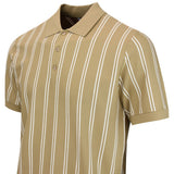J.Lindeberg Golf Shirt - Reymond Stripe Knit Polo - Kelp SH26