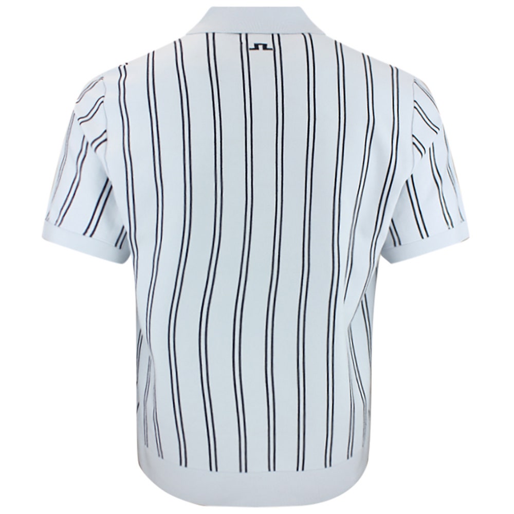 J.Lindeberg Golf Shirt - Reymond Stripe Knit Polo - Skywriting SH26