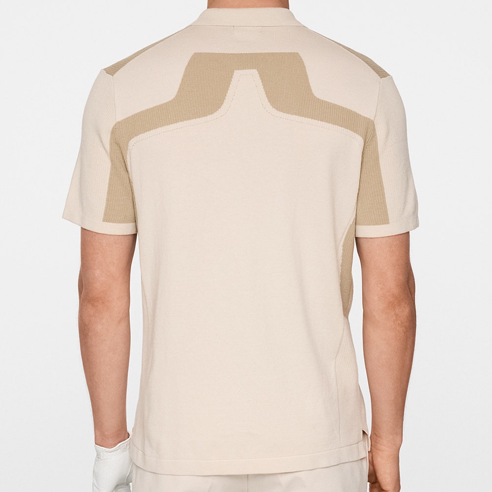 J.Lindeberg Golf Shirt - Ruben Knitted Shirt - Moonbeam AW25