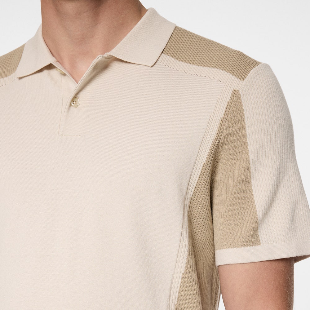 J.Lindeberg Golf Shirt - Ruben Knitted Shirt - Moonbeam AW25