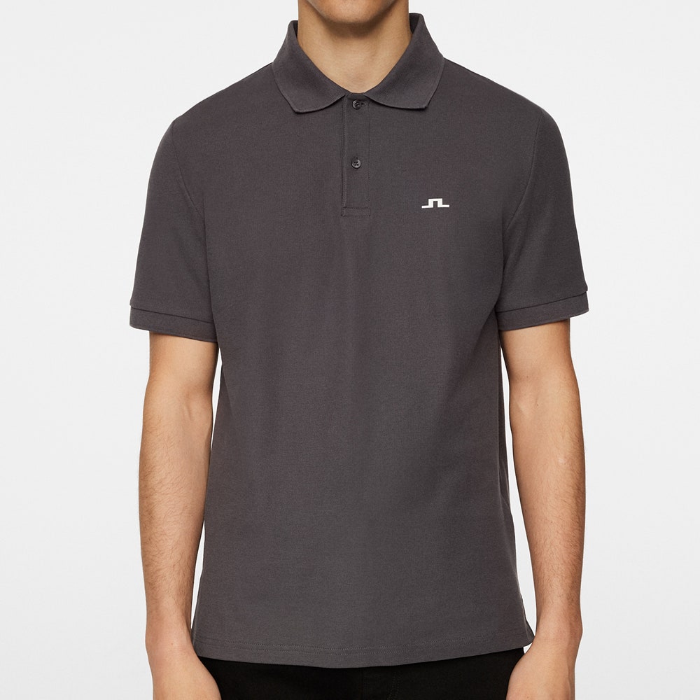 J.Lindeberg Golf Shirt - Rudy Pique Slim Fit - Asphalt AW25
