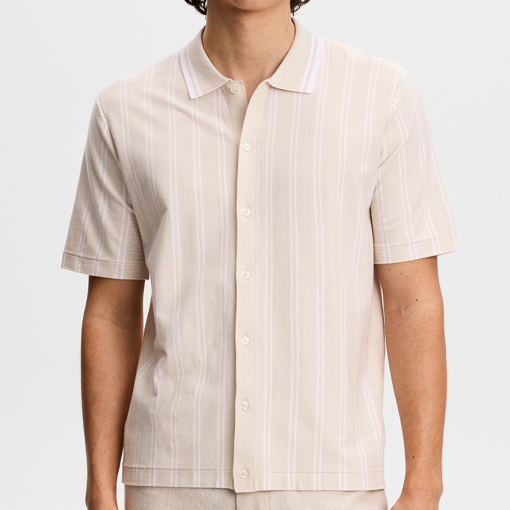 J.Lindeberg Golf Shirt - Rue Knit SS Shirt - Moonbeam SS26