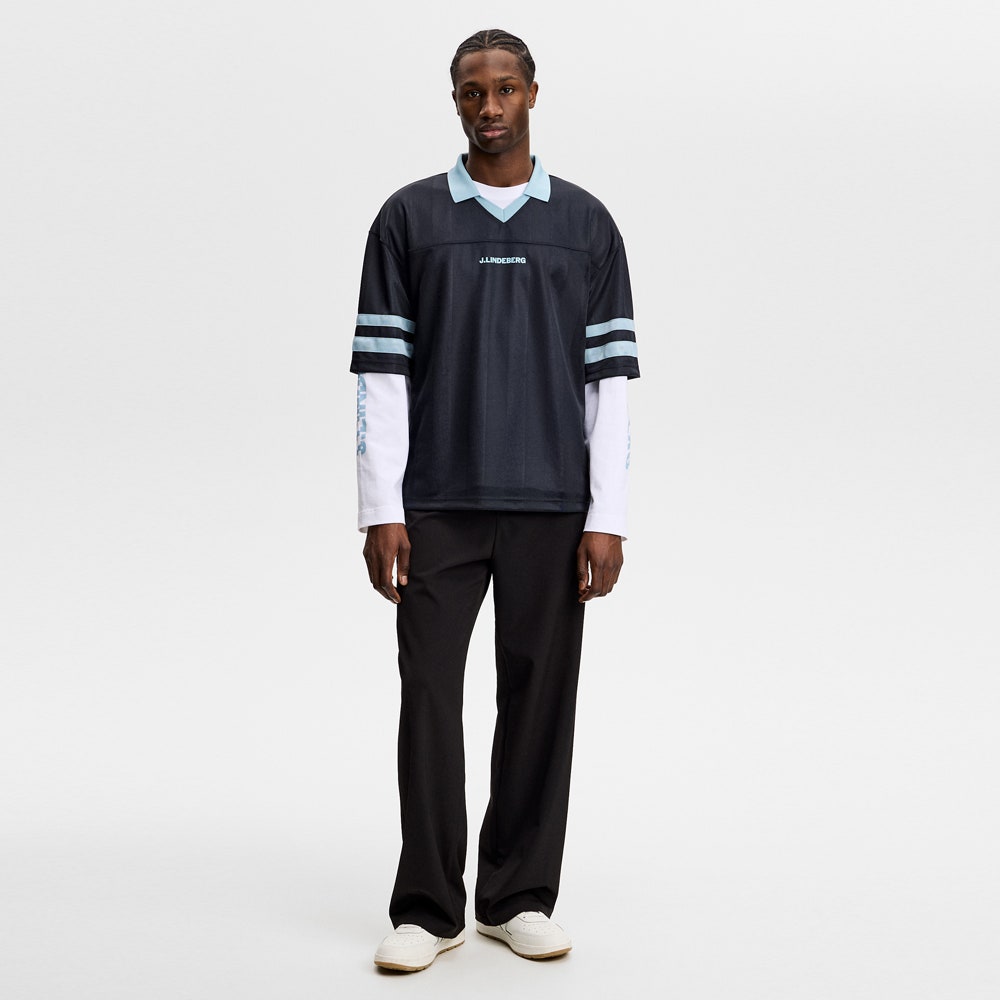 J.Lindeberg Golf Shirt - Rusty Jacquard Relaxed Fit - JL Navy SS26