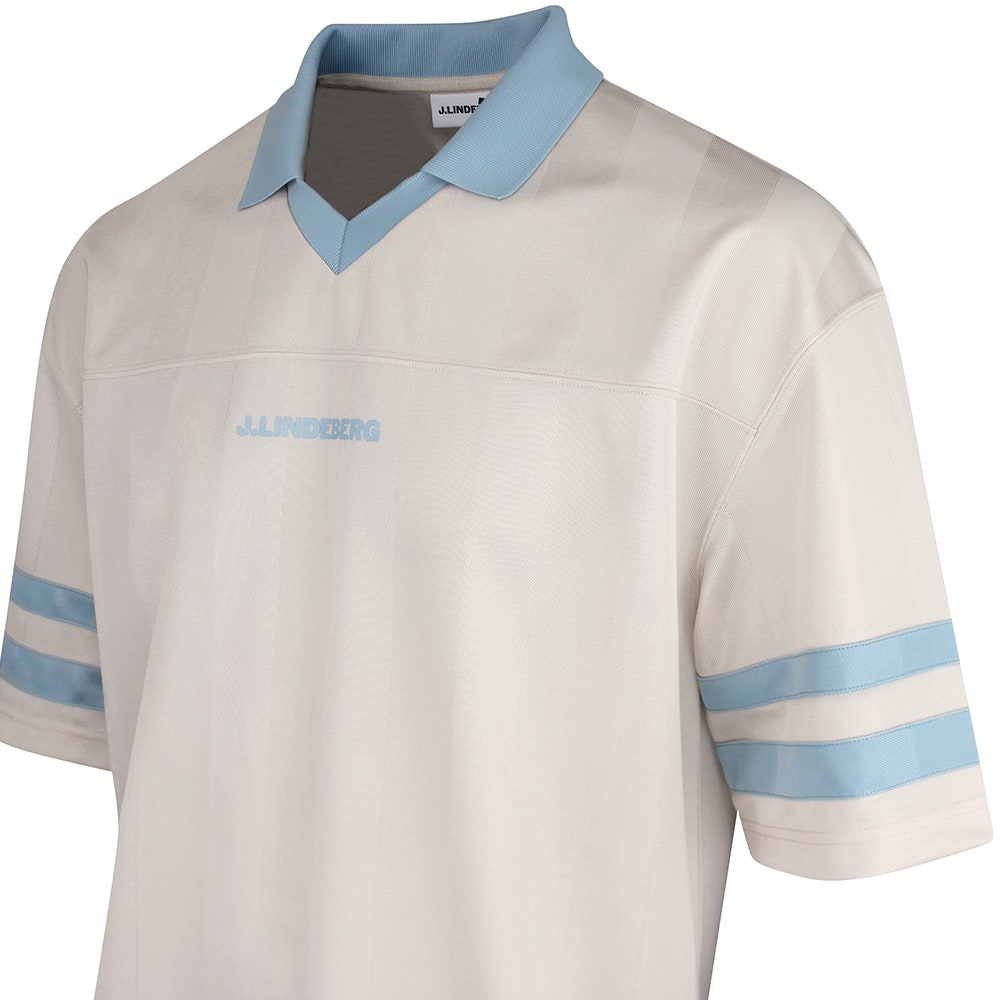J.Lindeberg Golf Shirt - Rusty Jacquard Relaxed Fit - Moonbeam SS26