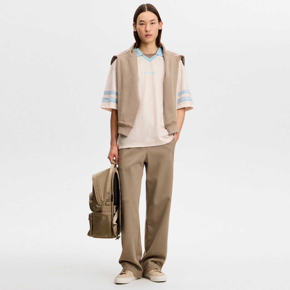 J.Lindeberg Golf Shirt - Rusty Jacquard Relaxed Fit - Moonbeam SS26