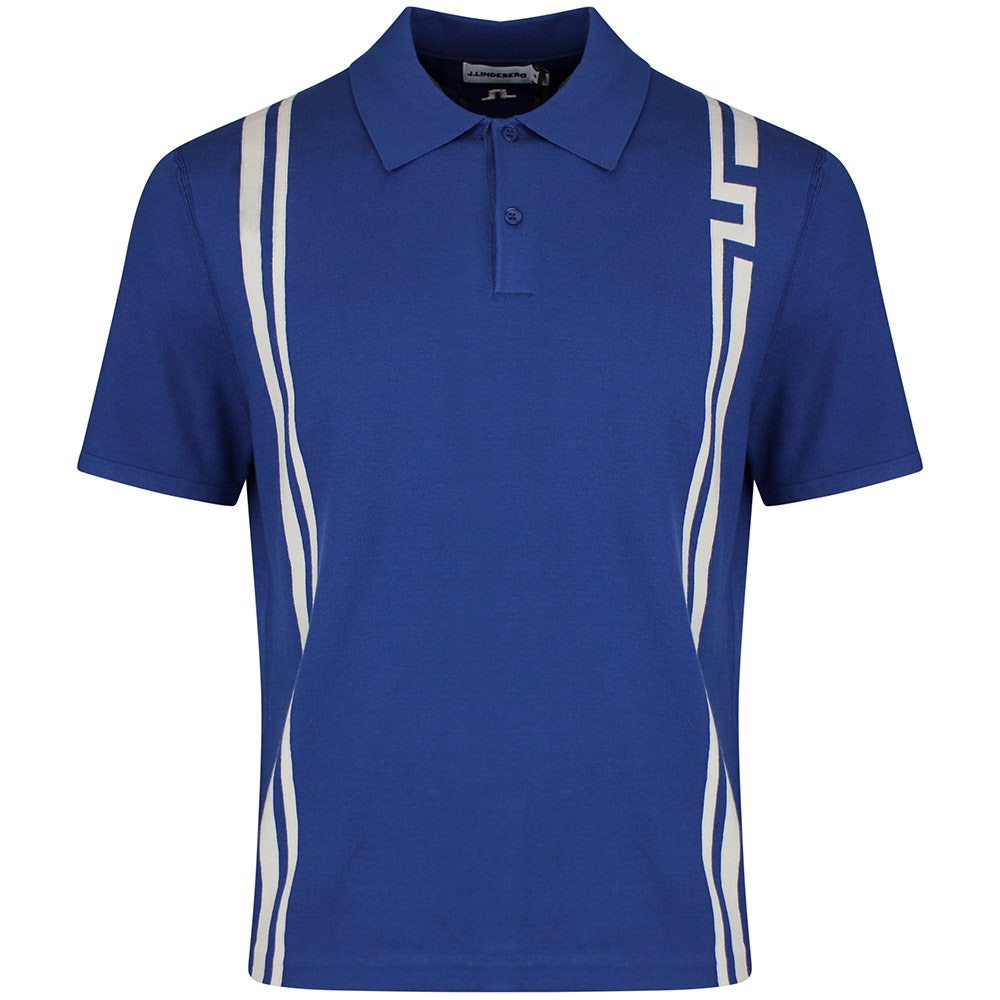 J.Lindeberg Golf Shirt - Rylan Knit Regular Fit - Estate Blue SH26
