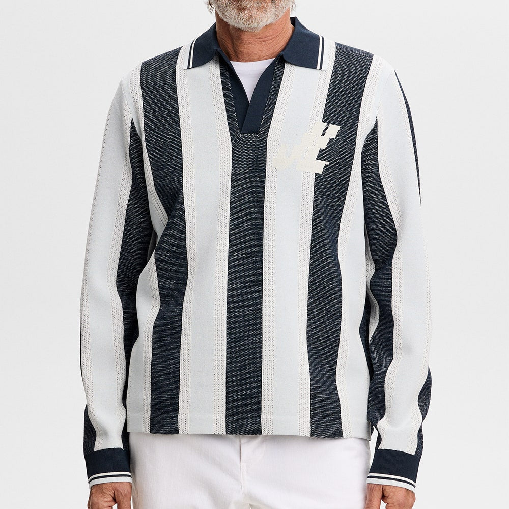 J.Lindeberg Golf Shirt - Silas Knit Sweater Polo - Skywriting SH26