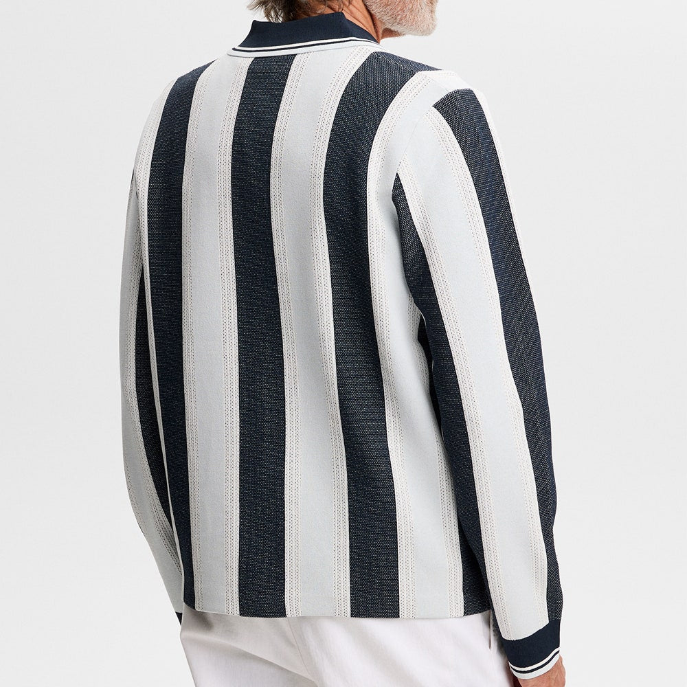 J.Lindeberg Golf Shirt - Silas Knit Sweater Polo - Skywriting SH26