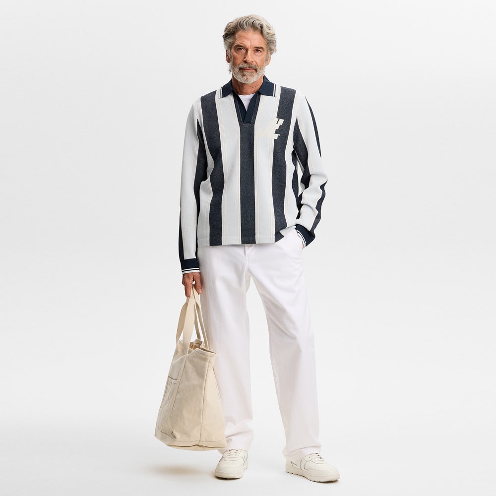 J.Lindeberg Golf Shirt - Silas Knit Sweater Polo - Skywriting SH26