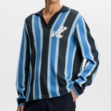 J.Lindeberg Golf Shirt - Silas Stripe Knit Sweater Polo - JL Navy SS26