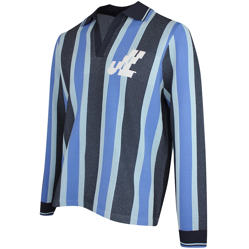 J.Lindeberg Golf Shirt - Silas Stripe Knit Sweater Polo - JL Navy SS26