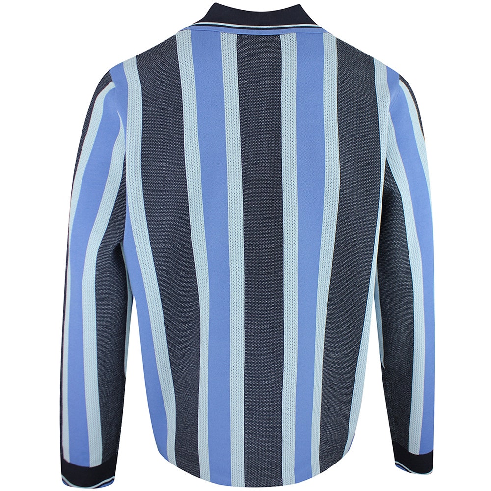 J.Lindeberg Golf Shirt - Silas Stripe Knit Sweater Polo - JL Navy SS26