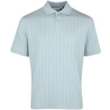 J.Lindeberg Golf Shirt - Simon Stripe Regular Fit - Forget-Me-Not SS26