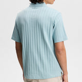 J.Lindeberg Golf Shirt - Simon Stripe Regular Fit - Forget-Me-Not SS26