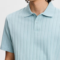 J.Lindeberg Golf Shirt - Simon Stripe Regular Fit - Forget-Me-Not SS26
