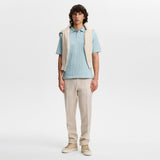 J.Lindeberg Golf Shirt - Simon Stripe Regular Fit - Forget-Me-Not SS26
