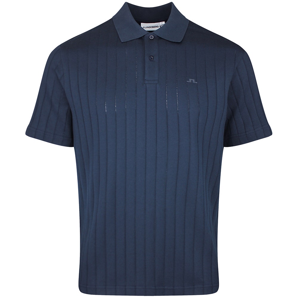 J.Lindeberg Golf Shirt - Simon Stripe Regular Fit - JL Navy SS26
