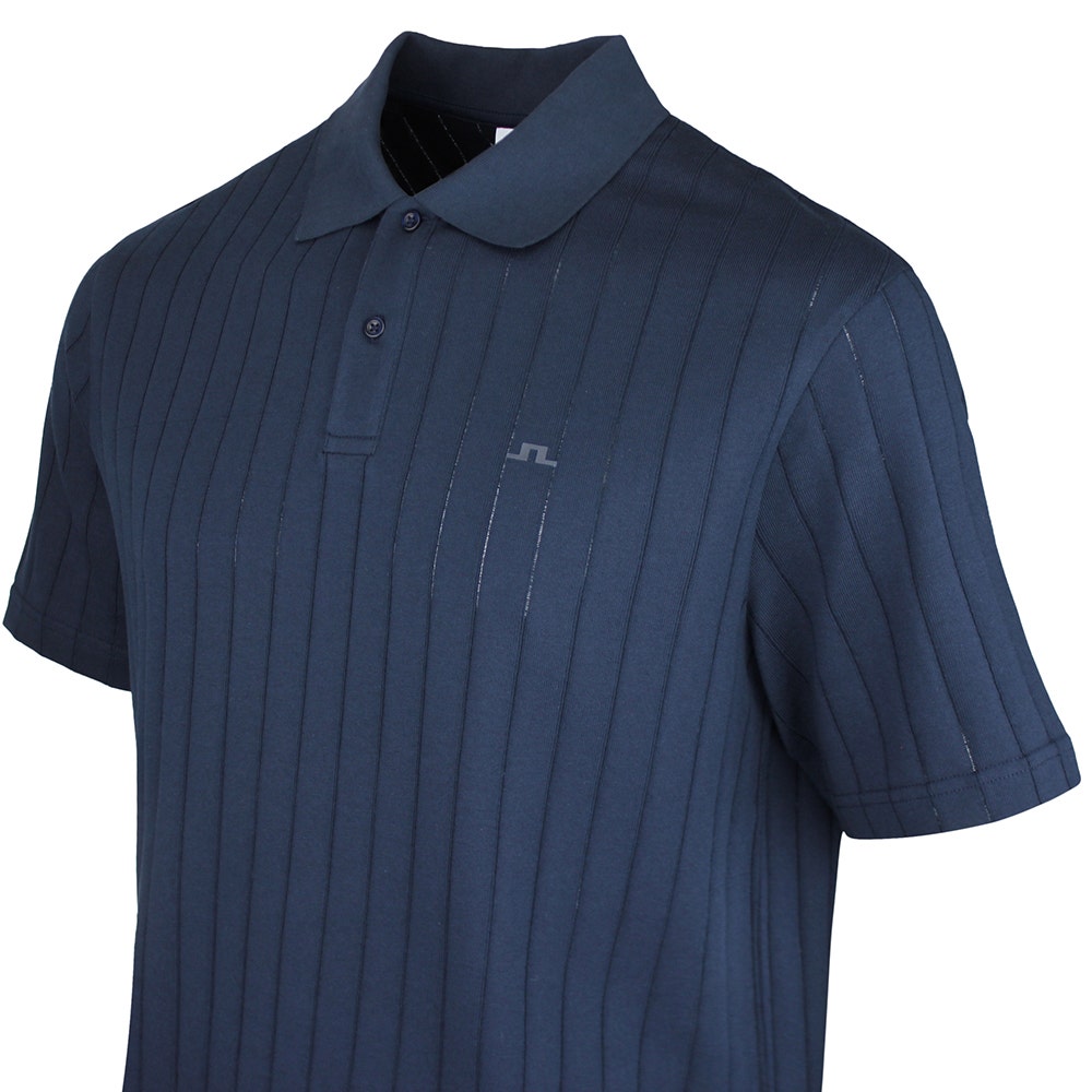 J.Lindeberg Golf Shirt - Simon Stripe Regular Fit - JL Navy SS26