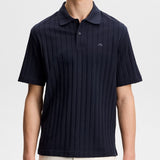 J.Lindeberg Golf Shirt - Simon Stripe Regular Fit - JL Navy SS26