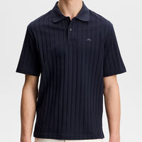 J.Lindeberg Golf Shirt - Simon Stripe Regular Fit - JL Navy SS26