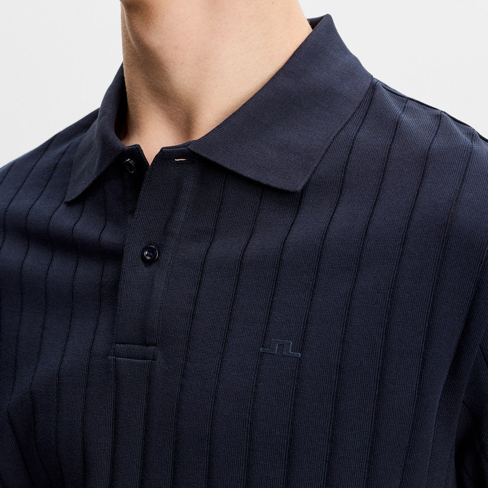 J.Lindeberg Golf Shirt - Simon Stripe Regular Fit - JL Navy SS26