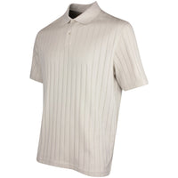 J.Lindeberg Golf Shirt - Simon Stripe Regular Fit - Moonbeam SS26
