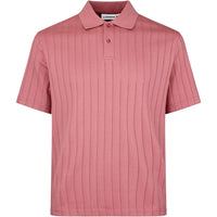J.Lindeberg Golf Shirt - Simon Stripe Regular Fit - Withered Rose SS26