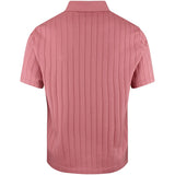J.Lindeberg Golf Shirt - Simon Stripe Regular Fit - Withered Rose SS26