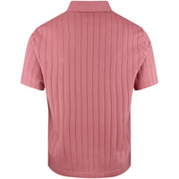 J.Lindeberg Golf Shirt - Simon Stripe Regular Fit - Withered Rose SS26