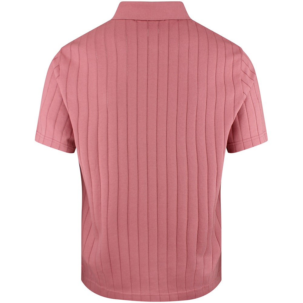 J.Lindeberg Golf Shirt - Simon Stripe Regular Fit - Withered Rose SS26