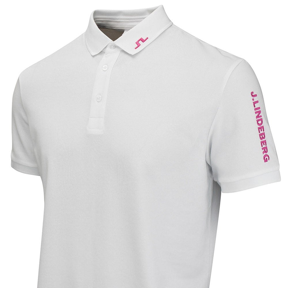 J.Lindeberg Golf Shirt - Tour Tech Pique Reg. Fit - White 2026