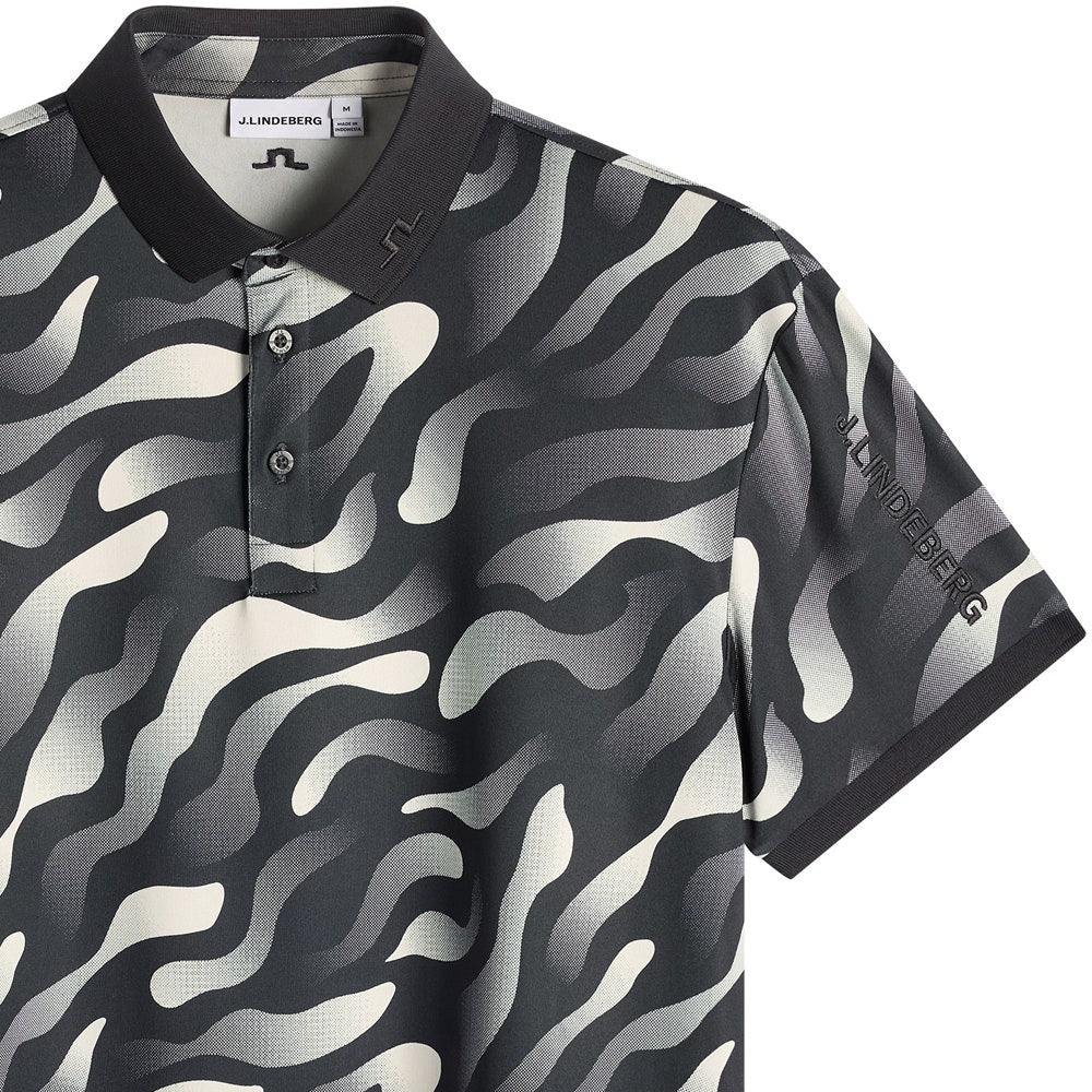 J.Lindeberg Golf Shirt - Tour Tech Print Reg. Fit - BF Black AW26