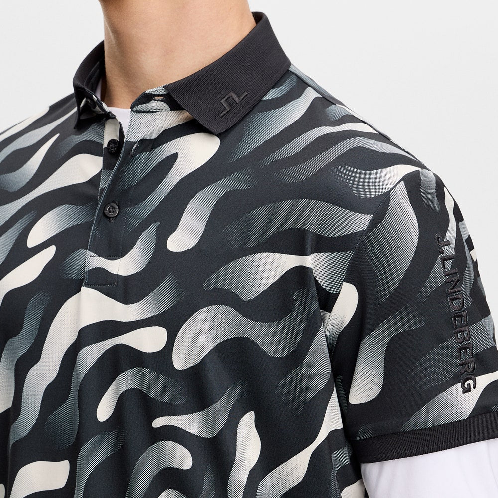 J.Lindeberg Golf Shirt - Tour Tech Print Reg. Fit - BF Black AW26