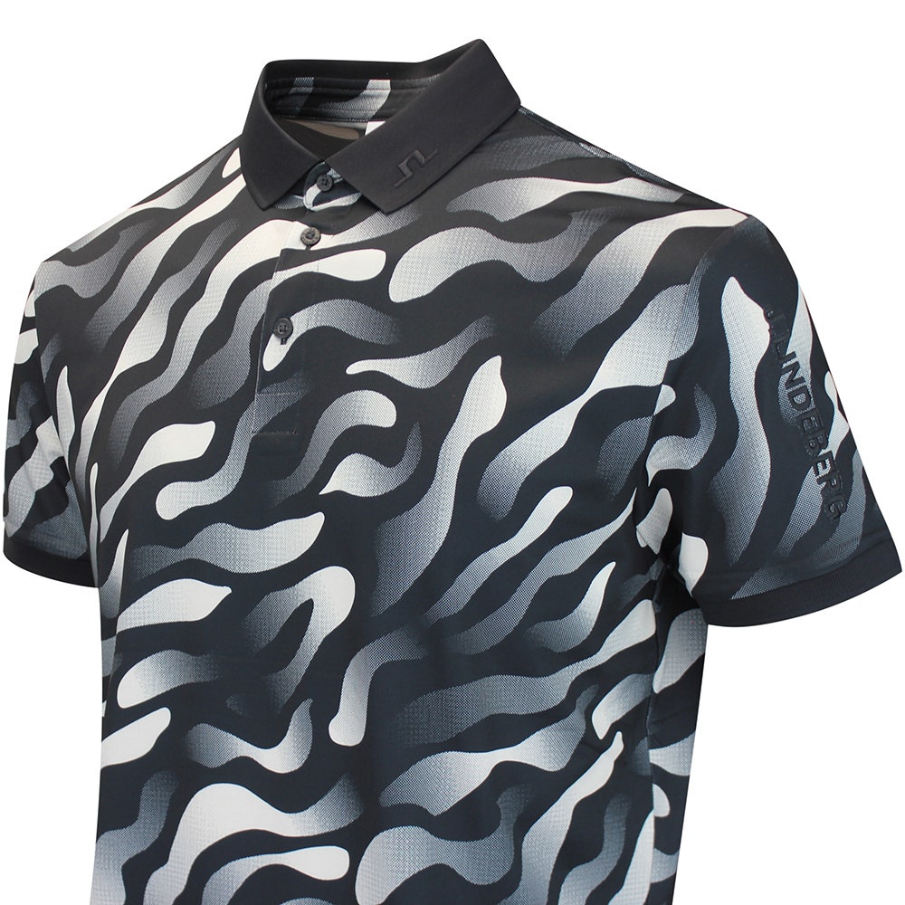 J.Lindeberg Golf Shirt - Tour Tech Print Reg. Fit - BF Black AW26