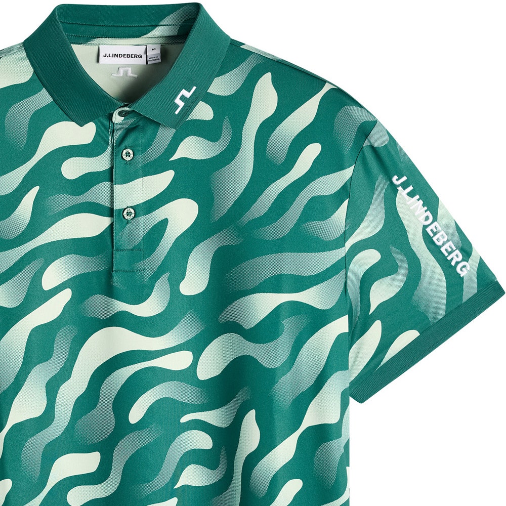 J.Lindeberg Golf Shirt - Tour Tech Print Reg. Fit - BF Forest AW26