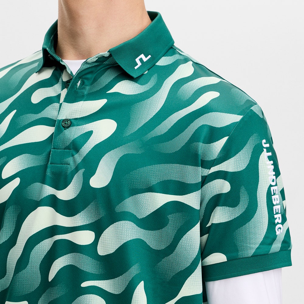 J.Lindeberg Golf Shirt - Tour Tech Print Reg. Fit - BF Forest AW26