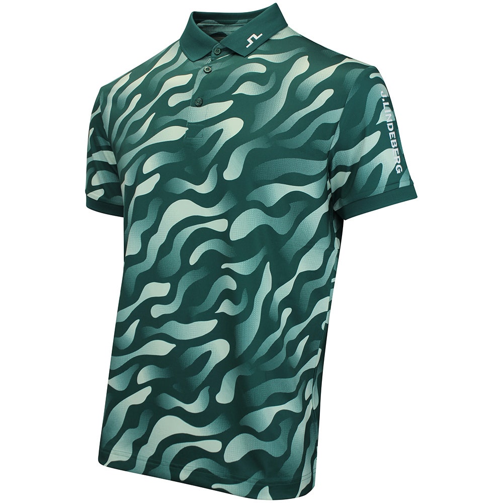 J.Lindeberg Golf Shirt - Tour Tech Print Reg. Fit - BF Forest AW26