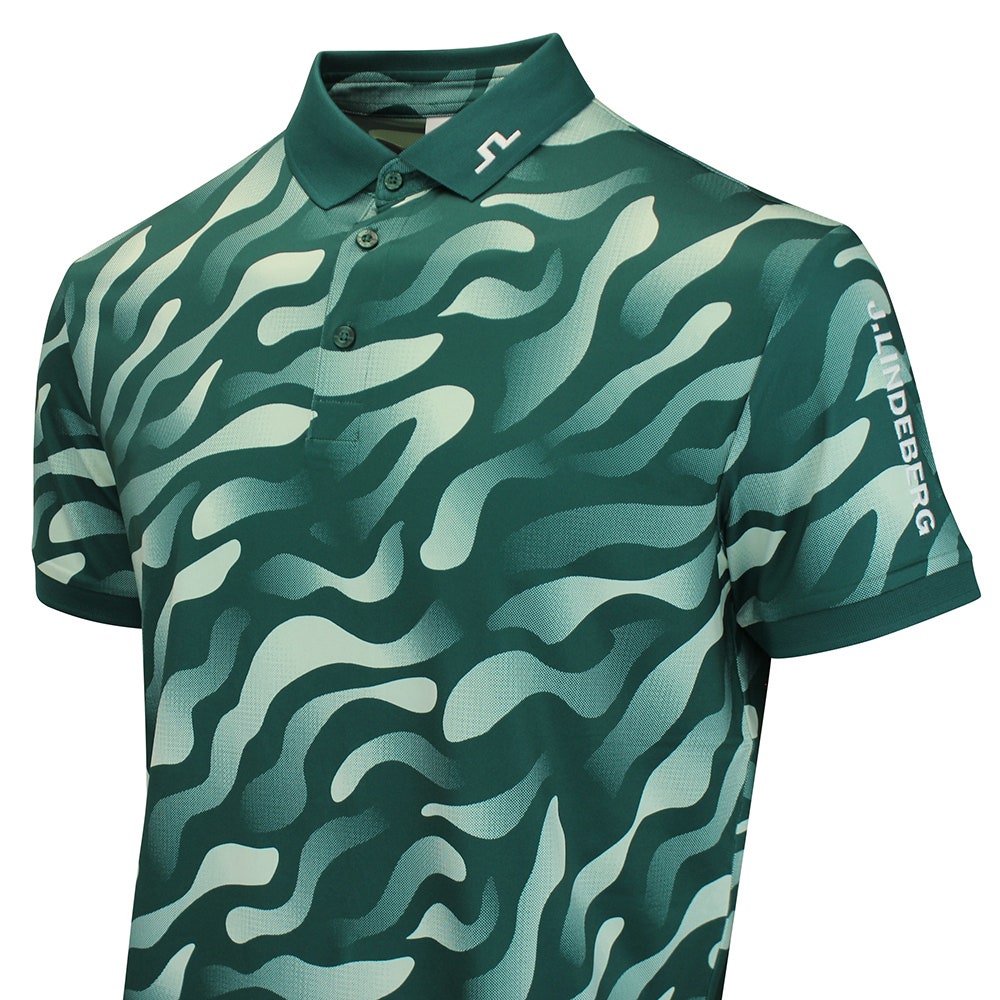 J.Lindeberg Golf Shirt - Tour Tech Print Reg. Fit - BF Forest AW26