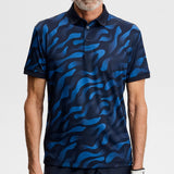 J.Lindeberg Golf Shirt - Tour Tech Print Reg. Fit - BF Navy AW26