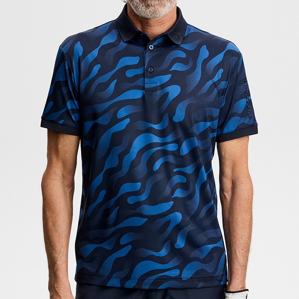 J.Lindeberg Golf Shirt - Tour Tech Print Reg. Fit - BF Navy AW26