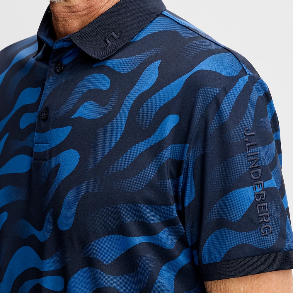 J.Lindeberg Golf Shirt - Tour Tech Print Reg. Fit - BF Navy AW26