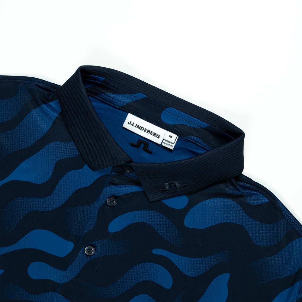 J.Lindeberg Golf Shirt - Tour Tech Print Reg. Fit - BF Navy AW26