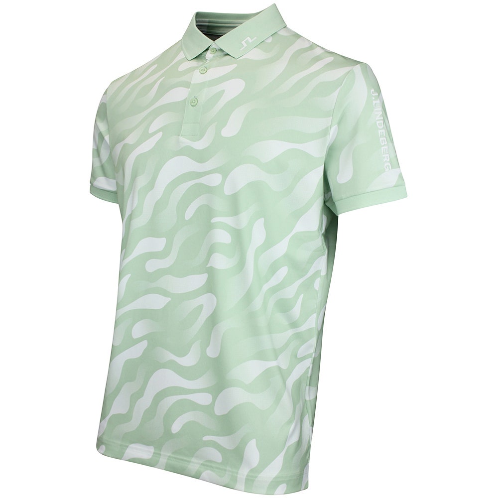 J.Lindeberg Golf Shirt - Tour Tech Print Reg. Fit - BF S. Green AW26