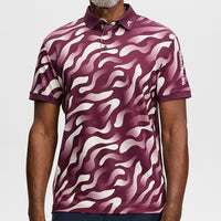 J.Lindeberg Golf Shirt - Tour Tech Print Reg. Fit - BF Wine AW26