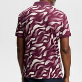 J.Lindeberg Golf Shirt - Tour Tech Print Reg. Fit - BF Wine AW26